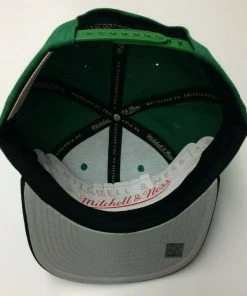 Boston Celtics Mitchell & Ness NBA Adjustable Snapback Hat 2Tone Flat Brim Cap