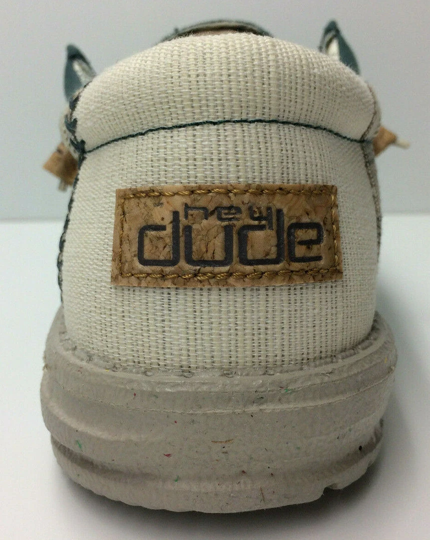 Hey Dude Wally Linen Natural Teal Casual Lightweight Slip On Men's Shoes Comfort 4 Hey Dude Wally Linen Natural Teal Casual Lightweight Slip On Men's Shoes Comfort