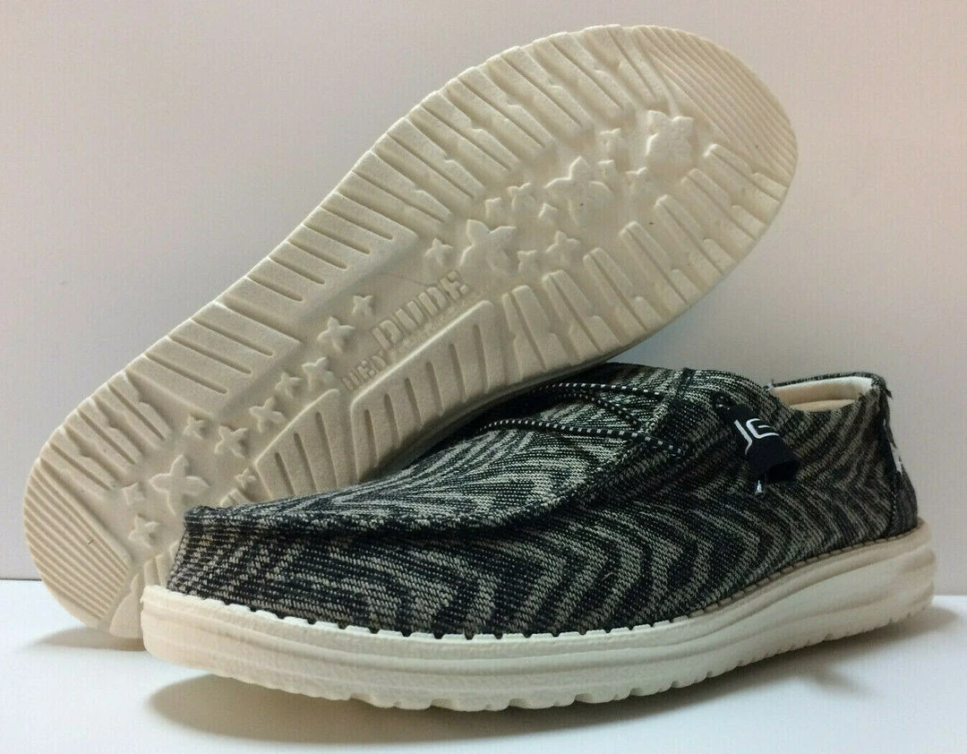 Hey Dude Wendy Jungle Hey Dude Shoes Hey Dude Wendy Woven Zebra Black Stripe Lightweight Casual Slip On Women's Shoes 1 Hey Dude Wendy Jungle Hey Dude Shoes Hey Dude Wendy Woven Zebra Black Stripe Lightweight Casual Slip On Women's Shoes