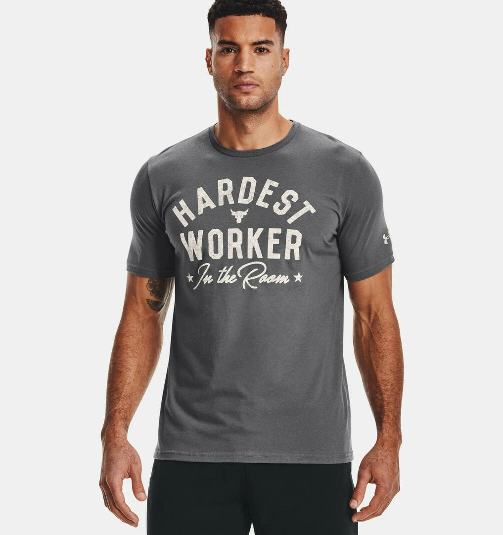 Under Armour Mens UA Project Rock Hardest Worker T-Shirt Dwayne "Rock" Johnson 8 Under Armour Mens UA Project Rock Hardest Worker T-Shirt Dwayne "Rock" Johnson