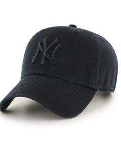 ’47 New York Yankees NY 47 Brand MLB Clean Up Adjustable Strapback Hat Dad Cap Black