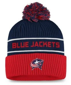 2021 Columbus Blue Jackets Fanatics NHL Locker Room Pom Knit Hat Stocking Cap