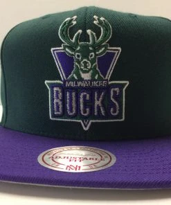 Milwaukee Bucks Mitchell & Ness NBA Snapback Hat Cap Hardwood Classics HWC
