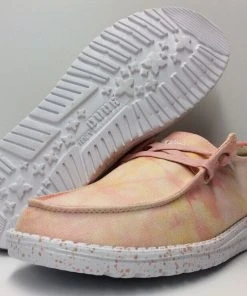 Hey Dude Wendy Lemon Ombre Tie Dye Women's Lightweight Slip On Casual Shoes Hey Dude Shoes