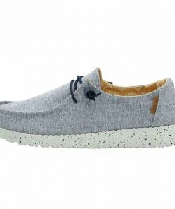 Hey Dude Wendy Chambray White Blue Women's Lightweight Shoes Slip On Casual