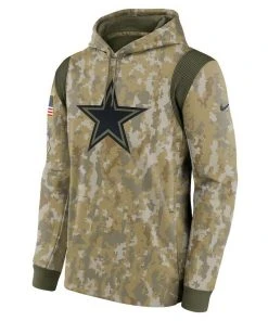 NFL 2021 Dallas Cowboys Nike Camo Men's Salute To Service Sideline Hoodie Authentic