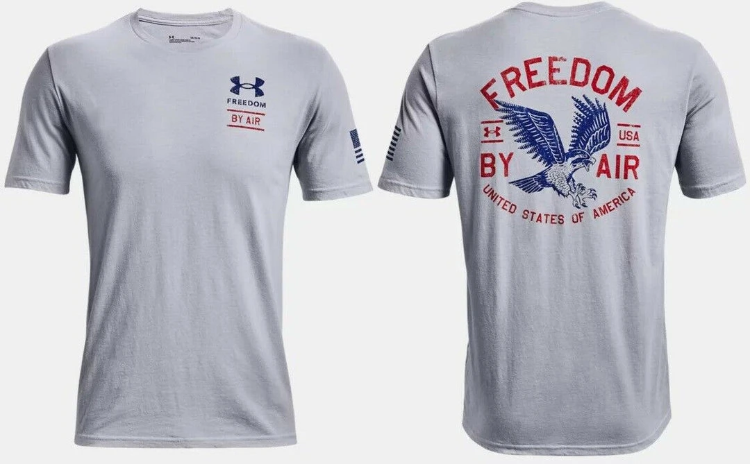 Under Armour Mens UA Freedom By Air Logo Short Sleeve Graphic T-Shirt SS Tee 1 Under Armour Mens UA Freedom By Air Logo Short Sleeve Graphic T-Shirt SS Tee