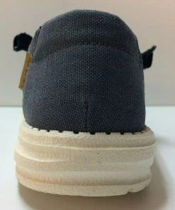 Hey Dude Wendy Chambray Navy White Women's Lightweight Shoes Slip On Casual Hey Dude Shoes