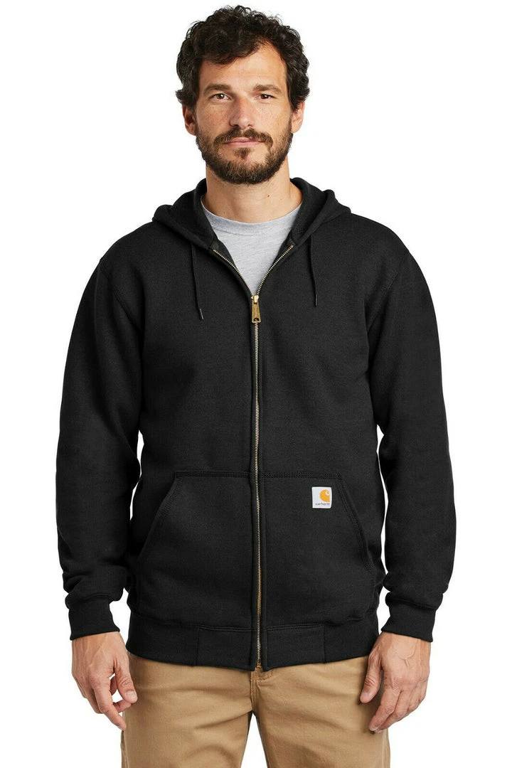 Carhartt Men's Midweight Hooded Sweatshirt Zip Front Long Sleeve Workwear Hoodie 1 Carhartt Men's Midweight Hooded Sweatshirt Zip Front Long Sleeve Workwear Hoodie