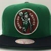 Boston Celtics Mitchell & Ness NBA Adjustable Snapback Hat 2Tone Flat Brim Cap