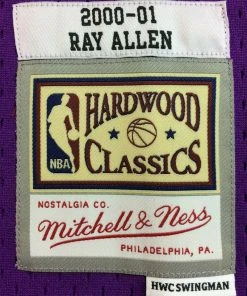 Ray Allen Milwaukee Bucks Mitchell & Ness NBA Authentic Jersey 2000-2001 Purple