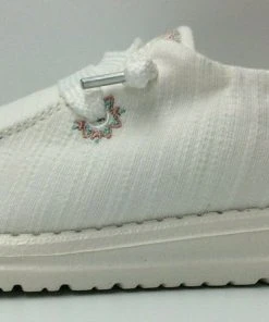 Hey Dude Wendy Flora Lily White Lightweight Casual Comfort Slip On Women's Shoes Hey Dude Shoes