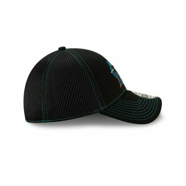 2022 Miami Marlins M New Era MLB Neo 39THIRTY Stretch Fit Flex Mesh Back Cap Hat 5 2022 Miami Marlins M New Era MLB Neo 39THIRTY Stretch Fit Flex Mesh Back Cap Hat