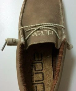 Hey Dude Wally Recycled Leather Travertine Men's Shoes Comfortable Lightweight Hey Dude Shoes