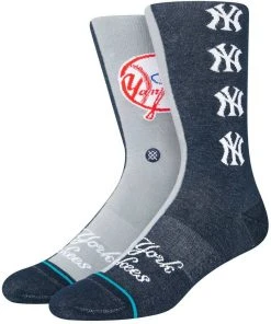 2022 New York Yankees NY Stance MLB Split Crew Baseball Socks Large Men's 9-13