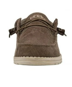 Hey Dude Wally Corduroy Walnut Men's Shoes Comfortable Lightweight Slip On Shoe Hey Dude Shoes