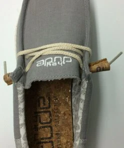 Hey Dude Wally Linen Natural Grey Casual Lightweight Comfort Slip On Men's Shoes 11 Hey Dude Wally Linen Natural Grey Casual Lightweight Comfort Slip On Men's Shoes