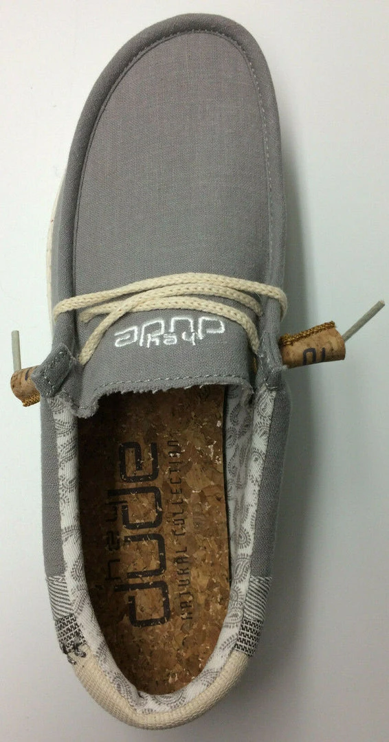 Hey Dude Wally Linen Natural Grey Casual Lightweight Comfort Slip On Men's Shoes 6 Hey Dude Wally Linen Natural Grey Casual Lightweight Comfort Slip On Men's Shoes