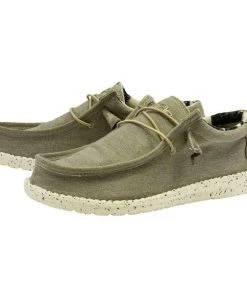 Hey Dude Wally Stretch Beige Men's Shoes Comfortable Lightweight Slip On Casual Hey Dude Shoes