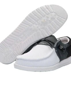 Hey Dude Wally Sox Funk Black Ice Men's Shoes Comfortable Lightweight Slip On Hey Dude Shoes