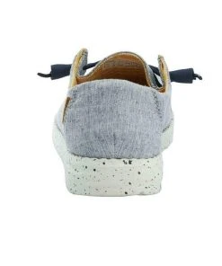 Hey Dude Wendy Chambray White Blue Women's Lightweight Shoes Slip On Casual