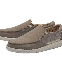 Hey Dude Shoes Hey Dude Thad Chambray Walnut Men's Shoes Comfortable Lightweight Casual Slip On