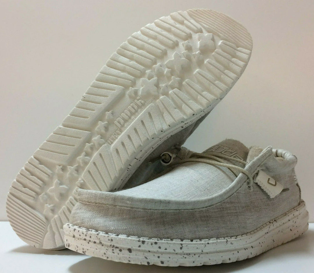 Hey Dude Wally Chambray Stone Beige Men's Shoes Comfortable Lightweight Slip On 1 Hey Dude Wally Chambray Stone Beige Men's Shoes Comfortable Lightweight Slip On