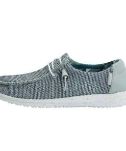 Hey Dude Wendy Sox Ice Grey Lightweight Casual Comfortable Slip On Women's Shoes Hey Dude Shoes