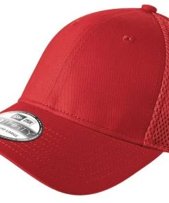 New Era 39THIRTY Mesh Back Flex Stretch Hat Blank Cap - Black, White, Navy, Red