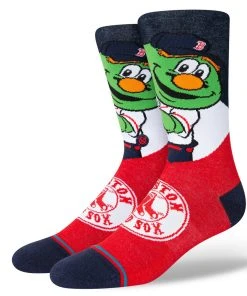 2022 Boston Red Sox Stance MLB Wally The Green Monster Mascot Socks L Men's 9-13