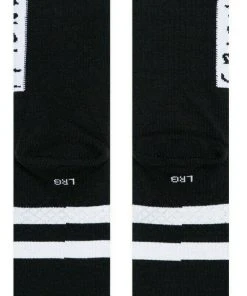 Stance X Friends Logo The First One Black Crew Socks Large Men's 9-13
