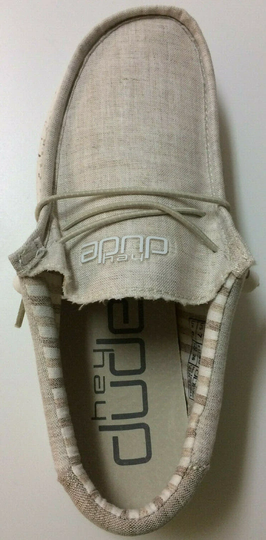 Hey Dude Wally Chambray Stone Beige Men's Shoes Comfortable Lightweight Slip On 5 Hey Dude Wally Chambray Stone Beige Men's Shoes Comfortable Lightweight Slip On