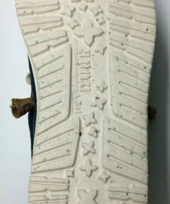 Hey Dude Wally Linen Natural Navy Casual Lightweight Comfort Slip On Men's Shoes Hey Dude Shoes