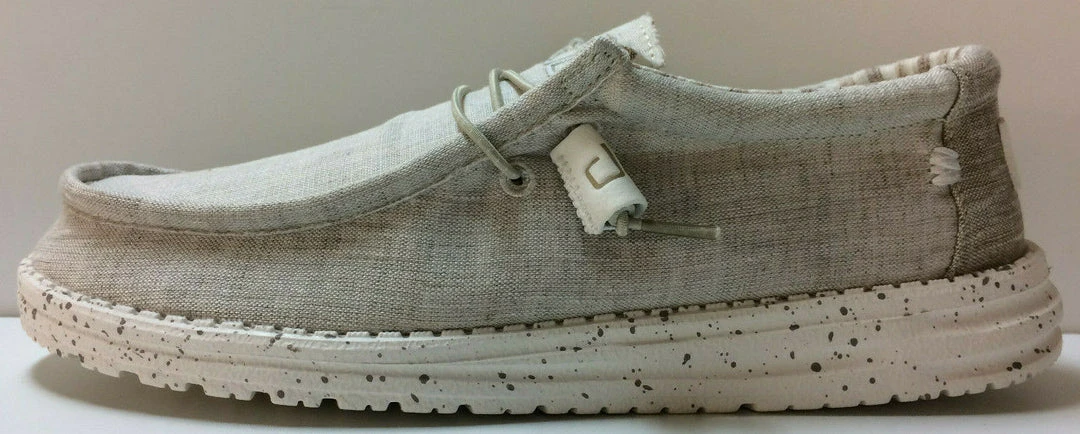 Hey Dude Wally Chambray Stone Beige Men's Shoes Comfortable Lightweight Slip On 3 Hey Dude Wally Chambray Stone Beige Men's Shoes Comfortable Lightweight Slip On