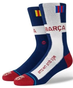 Stance X FC Barcelona Socks Large Men's 9-13 Fulbol Club Soccer Barca Football