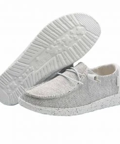 Hey Dude Wendy Sox Stone White Lightweight Casual Comfort Slip On Women's Shoes Hey Dude Shoes