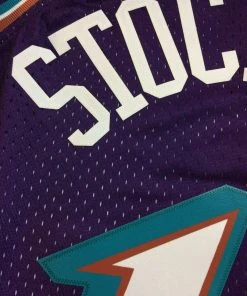 John Stockton Utah Jazz Mitchell & Ness 1996-1997 Mountains Authentic Jersey