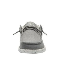 Hey Dude Wally Chambray Frost Grey Men's Shoes Comfortable Lightweight Slip On Hey Dude Shoes