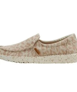 Hey Dude Wendy Hey Dude Women's Wendy Misty Woven Cheetah Tan Shoes Slip On Comfortable Casual Hey Dude Shoes