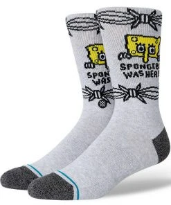 SpongeBob SquarePants Imagination Bob Stance Crew Socks Large Men's 9-13