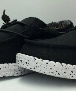 Hey Dude Wendy Classic Black Odyssey Women's Lightweight Shoes Slip On Casual Hey Dude Shoes