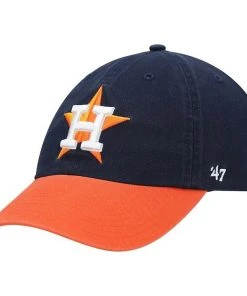 ’47 2022 Houston Astros 47 Brand MLB Clean Up Adjustable Strapback Hat Dad Cap 2Tone