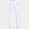 Under Armour Boys White W/ Black Piped UA Utility Relaxed Baseball Youth Pants
