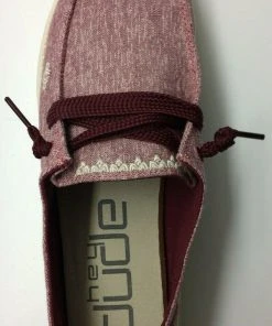 Hey Dude Wendy Flora Peony Red Lightweight Casual Comfort Slip On Women's Shoes