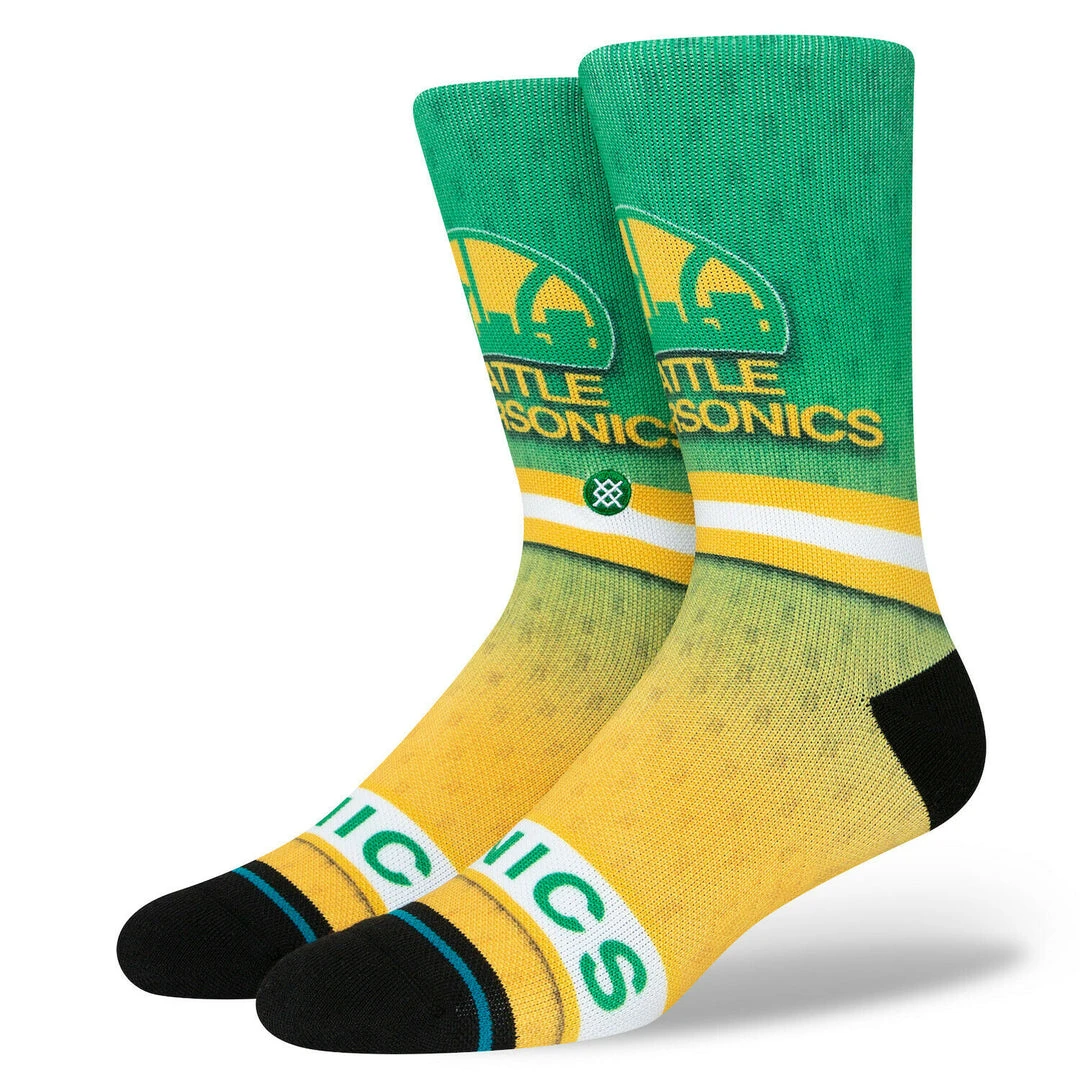 Seattle SuperSonics Stance NBA HWC Hardwood Classics Crew Socks Large Mens 9-13 1 Seattle SuperSonics Stance NBA HWC Hardwood Classics Crew Socks Large Mens 9-13