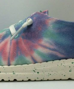 Hey Dude Wendy Rose Candy Tie Dye Women's Lightweight Slip On Comfortable Shoes Hey Dude Shoes