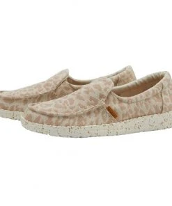 Hey Dude Wendy Hey Dude Women's Wendy Misty Woven Cheetah Tan Shoes Slip On Comfortable Casual Hey Dude Shoes
