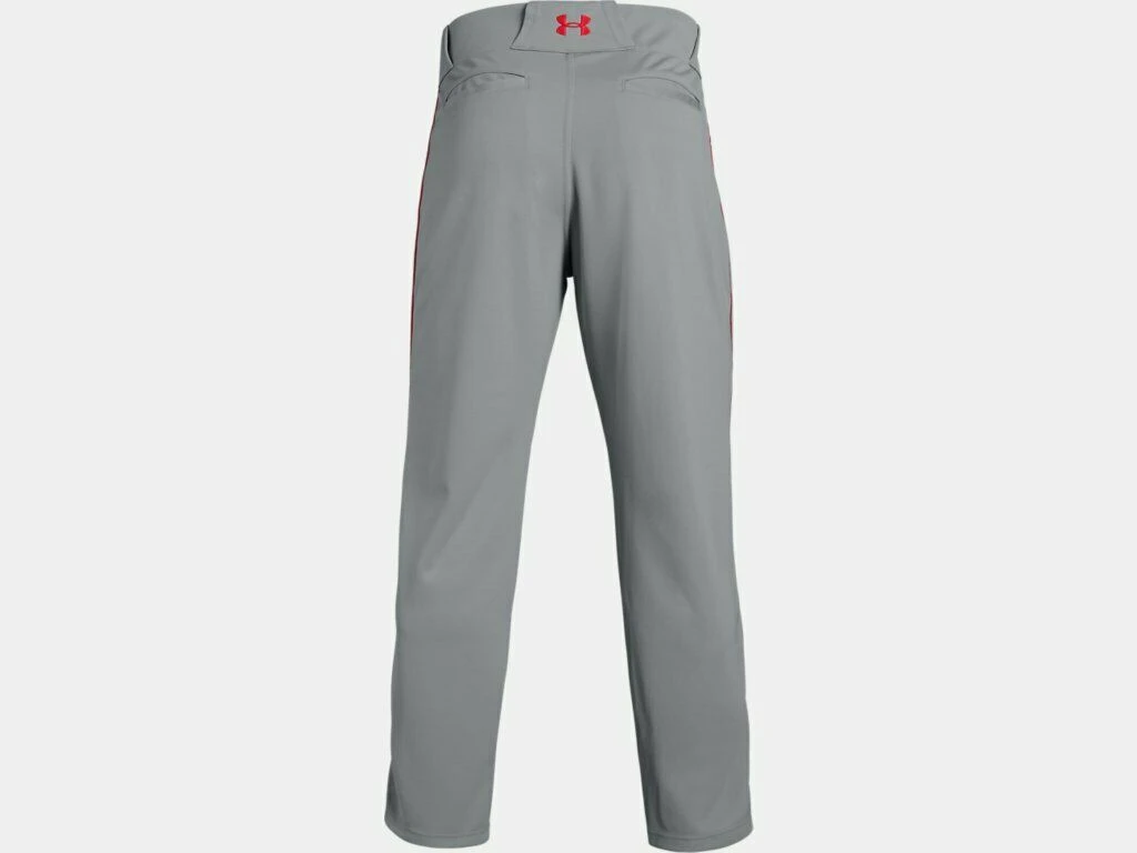 Under Armour Men's Grey W/ Red Piped UA Utility Relaxed Fit Adult Baseball Pants 5 Under Armour Men's Grey W/ Red Piped UA Utility Relaxed Fit Adult Baseball Pants