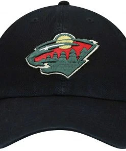 ’47 Minnesota Wild '47 Brand NHL Clean Up Adjustable Strapback Hat Dad Cap Black