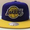 Los Angeles Lakers LA Mitchell & Ness NBA Snapback Hat 2Tone Adjustable Cap Flat